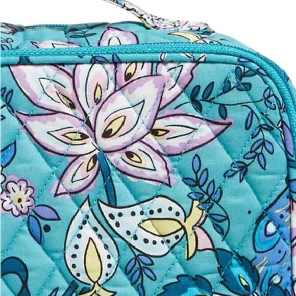 Vera Bradley Factory Style Large Blush and Brush Makeup Case Peacock Garden NWT - Picture 4 of 6
